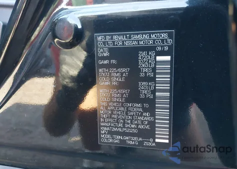 2020 Nissan Rogue Sv Intelligent Awd из США, поврежденный, VIN KNMAT2MV6LP521250